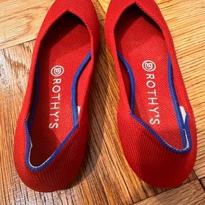 Rothy’s size 8 red shoes pointy